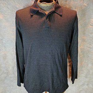 Vintage Pierre Cardin Men's Navy Blue Pull Over Long Sleeves Shirt Size M